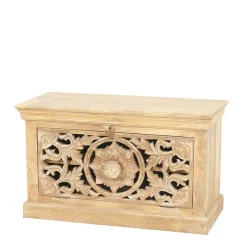 Schuhbank aus Mangoholz Sandfarben - Runiasa^Wohnen Sale