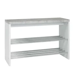 Schuhbank in Beton Dekor & Weiß - Elbe^Wohnen Discount