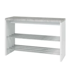 Schuhbank in Beton Dekor & Weiß - Elbe^Wohnen Discount