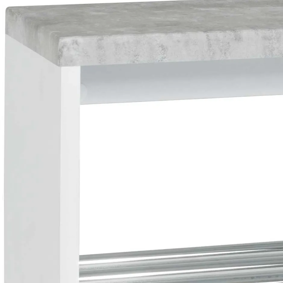 Schuhbank in Beton Dekor & Weiß - Elbe^Wohnen Discount