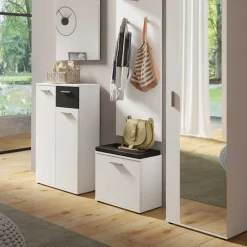 Wohnen Schuhbank in Weiß mit Schwarz - Massa