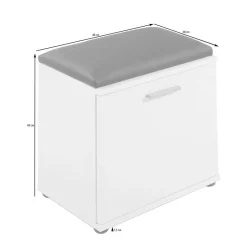 Wohnen Schuhbank in Weiß mit Schwarz - Massa