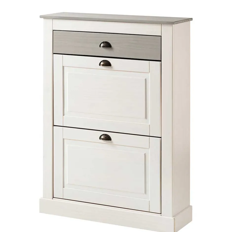 Schuhkipper in Weiß mit Grau - Lucasario^Wohnen