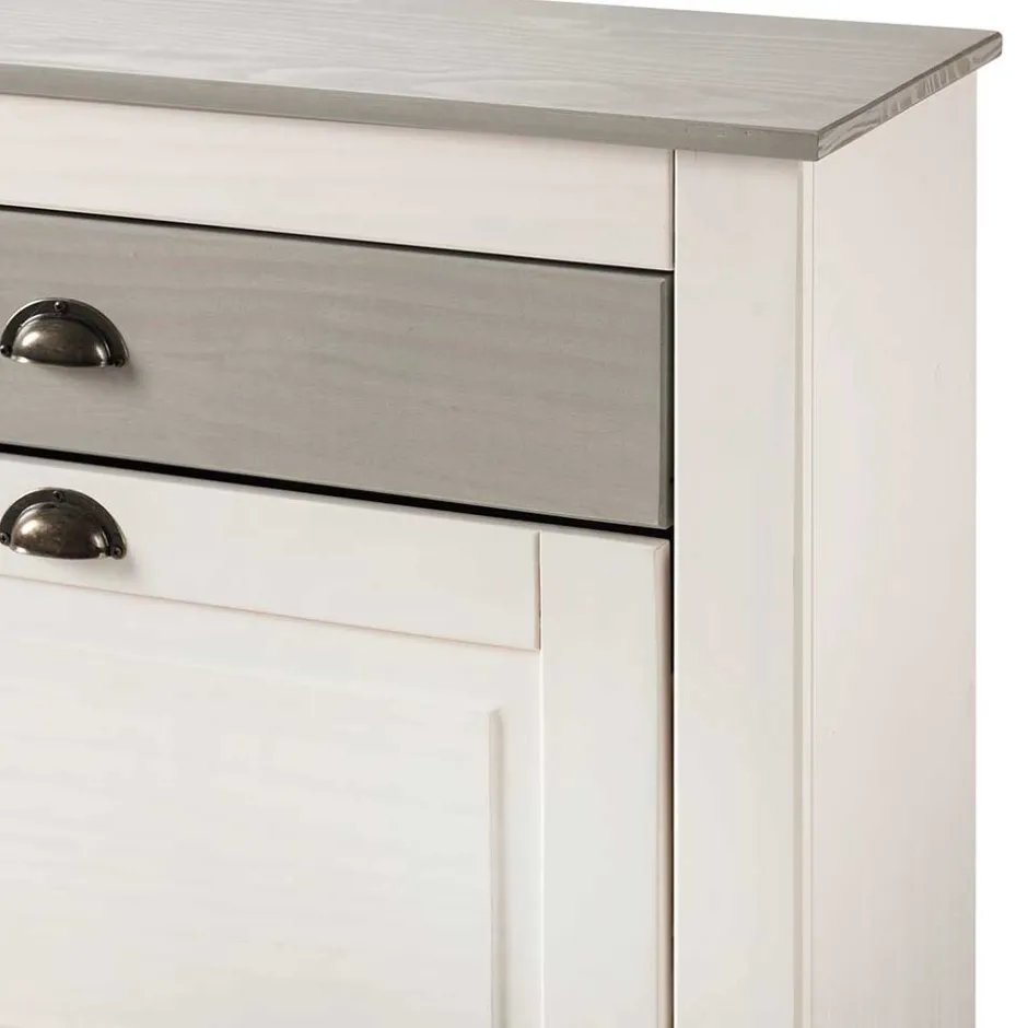 Schuhkipper in Weiß mit Grau - Lucasario^Wohnen