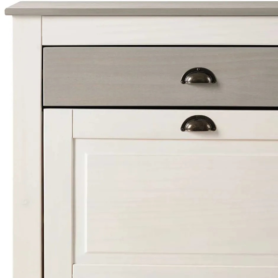 Schuhkipper in Weiß mit Grau - Lucasario^Wohnen