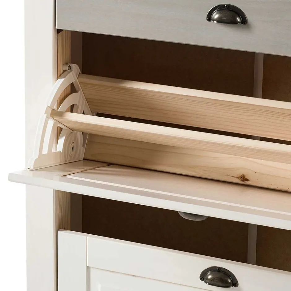 Schuhkipper in Weiß mit Grau - Lucasario^Wohnen