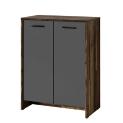 Schuh-Kommode in Anthrazit und Altholz NB - Oktaria^Wohnen Outlet