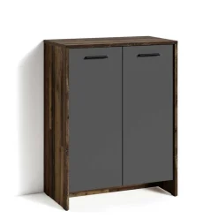 Schuh-Kommode in Anthrazit und Altholz NB - Oktaria^Wohnen Outlet