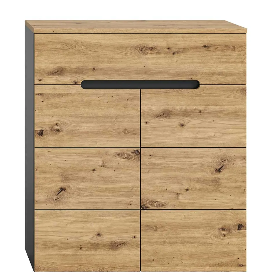 Schuhkommode in Wildeiche mit Grau - Norja^Wohnen Online