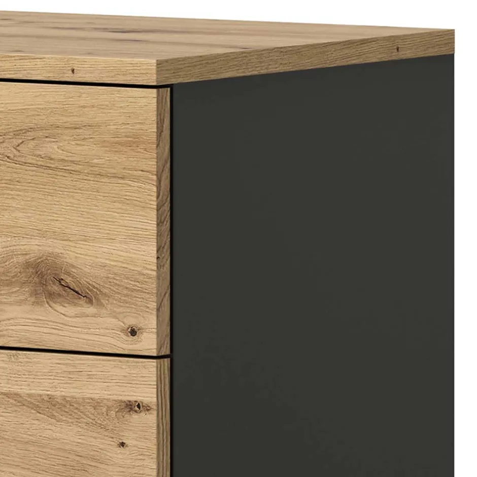 Schuhkommode in Wildeiche mit Grau - Norja^Wohnen Online