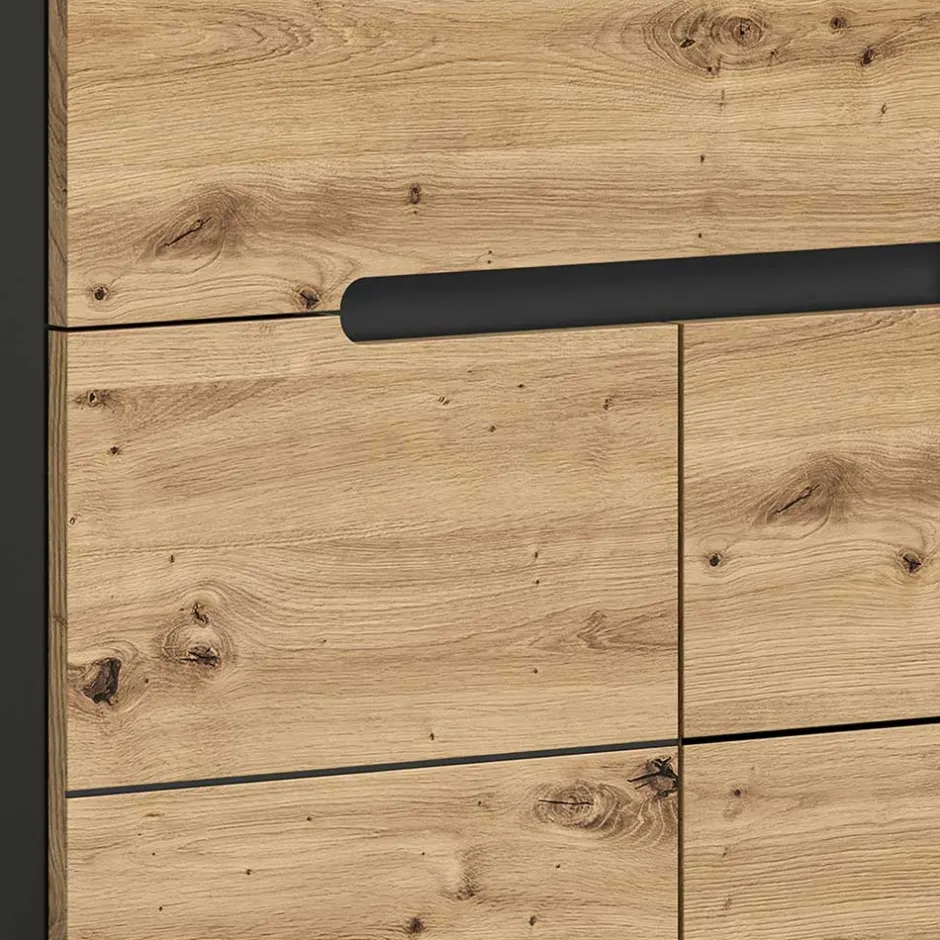 Schuhkommode in Wildeiche mit Grau - Norja^Wohnen Online