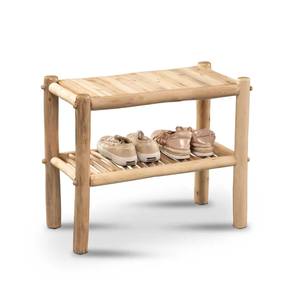 Schuhregal aus Eukalyptusholz - Drawa^Wohnen Discount