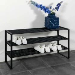 Schuhregal mit 3 Böden in Schwarz - Satroni^Wohnen New