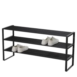 Schuhregal mit 3 Böden in Schwarz - Satroni^Wohnen New