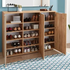 Wohnen Schuhschrank & Wandspiegel Set Reestyl in Eiche Dekor (zweiteilig)