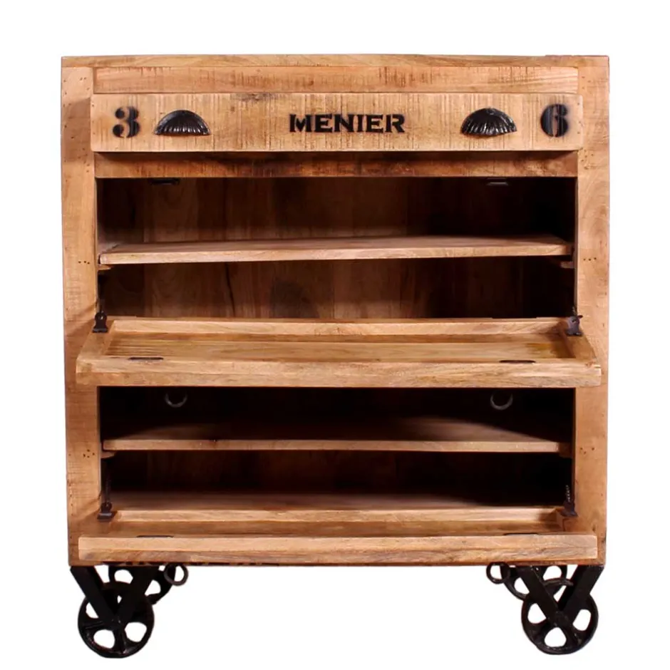 Schuhschrank aus Recyclingholz & Metall - Indri^Wohnen Outlet