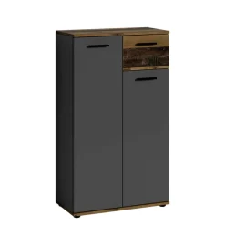 Wohnen Schuhschrank in Anthrazit und Altholz Optik - Vlatu