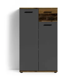 Wohnen Schuhschrank in Anthrazit und Altholz Optik - Vlatu