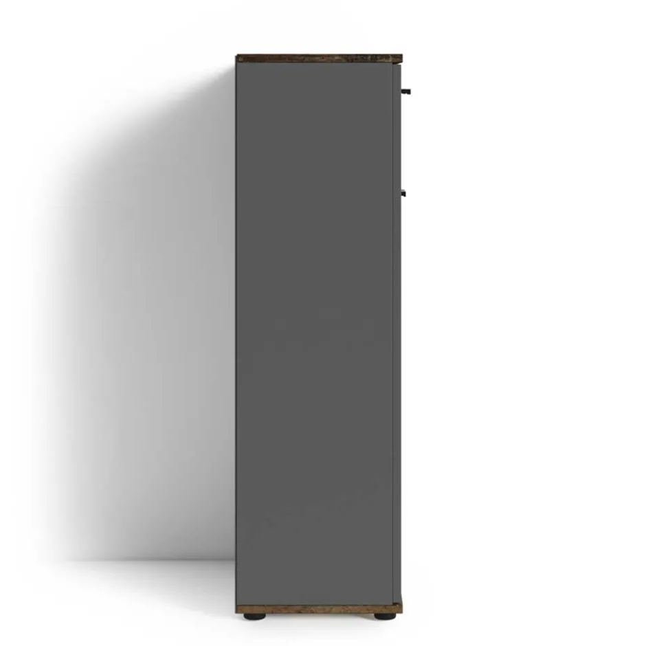 Wohnen Schuhschrank in Anthrazit und Altholz Optik - Vlatu