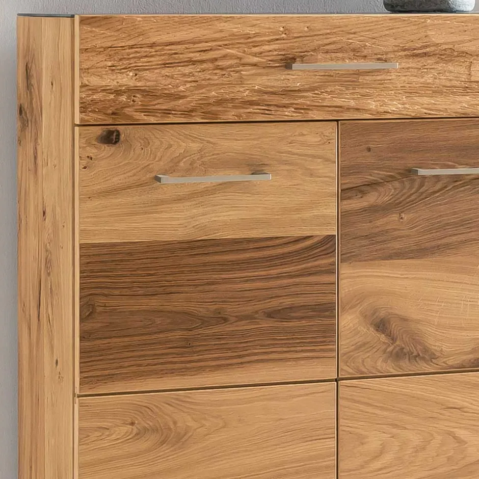 Schuhschrank mit Front Balkeneiche Furnier Macusos seidenmatt lackiert^Wohnen Outlet