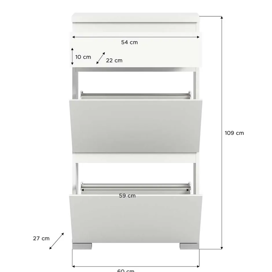Schuhschrank mit Schublade und zwei Klappen - Dany^Wohnen Discount