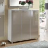 Schuhschrank Srocca in Taupe Weiß Glas beschichtet^Wohnen Discount