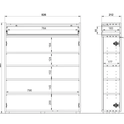 Wohnen Schuhschrank und Spiegel Set - Sidgarus (zweiteilig)