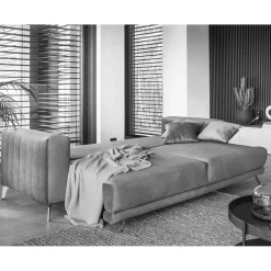 Wohnen Schwarze Bettcouch mit zwei Sitzplätzen - Vaney