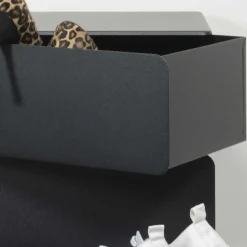 Wohnen Schwarze Design Stahlkommode mit drei Schubladen - Zunil