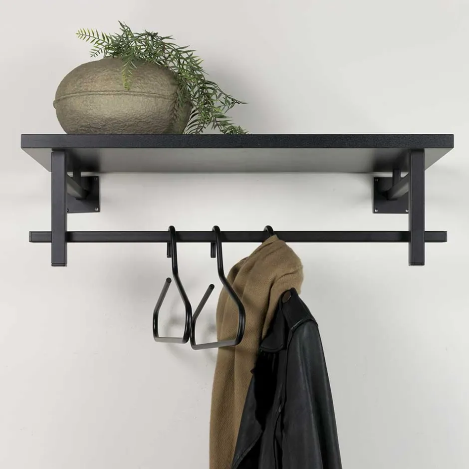 Schwarze Design Wandgarderobe modern - Unesc^Wohnen Online