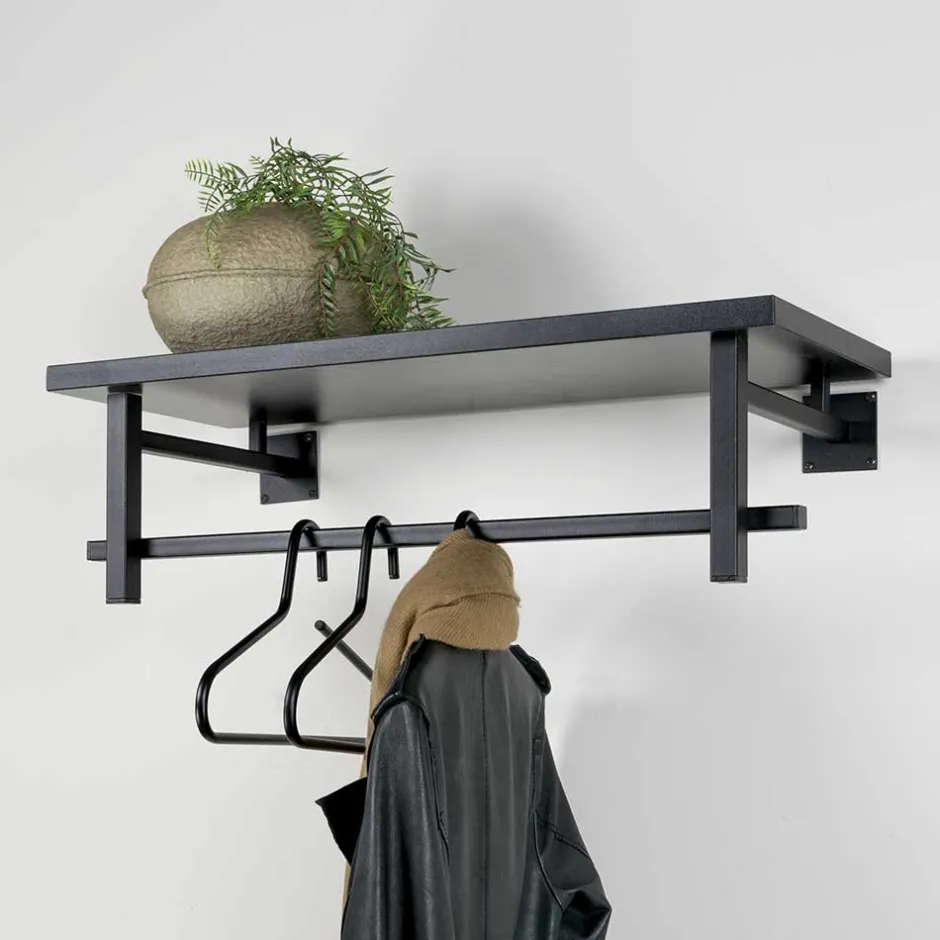 Schwarze Design Wandgarderobe modern - Unesc^Wohnen Online