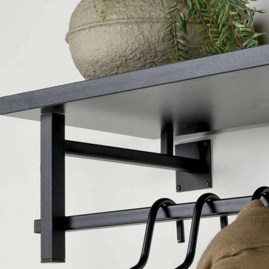 Schwarze Design Wandgarderobe modern - Unesc^Wohnen Online