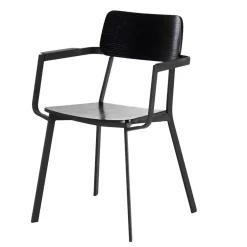 Wohnen Schwarze Designstühle mit Armlehnen - Lejadro (4er Set)