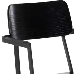 Wohnen Schwarze Designstühle mit Armlehnen - Lejadro (4er Set)