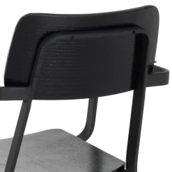 Wohnen Schwarze Designstühle mit Armlehnen - Lejadro (4er Set)