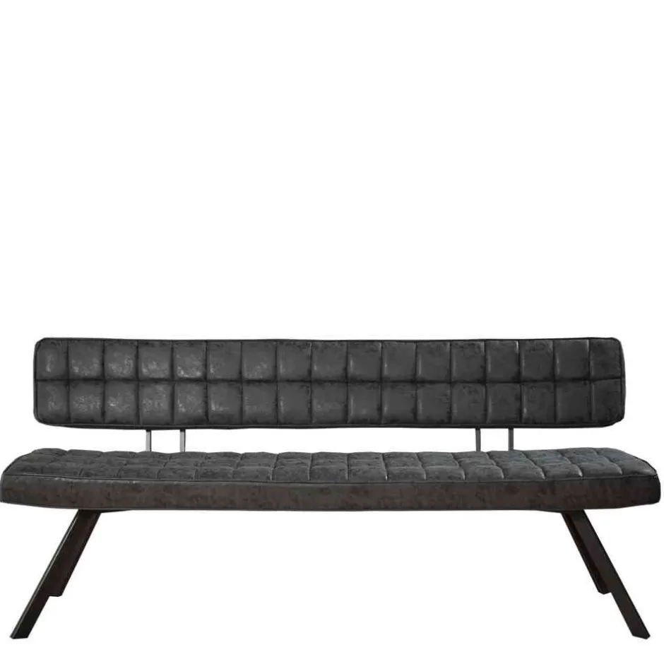 Schwarze Esszimmerbank mit Lehne - Jaitur^Wohnen Best