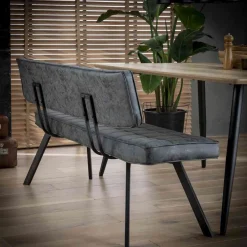 Schwarze Esszimmerbank mit Lehne - Jaitur^Wohnen Best