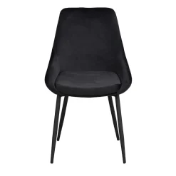Schwarze Esszimmerstühle aus Samt - Cartoon (2er Set)^Wohnen Clearance