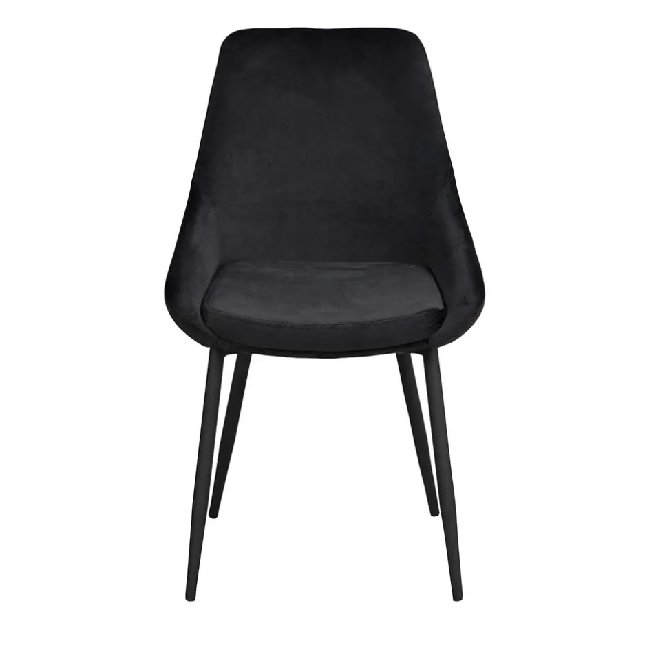 Schwarze Esszimmerstühle aus Samt - Cartoon (2er Set)^Wohnen Clearance