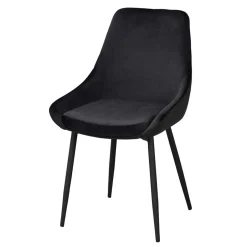 Schwarze Esszimmerstühle aus Samt - Cartoon (2er Set)^Wohnen Clearance
