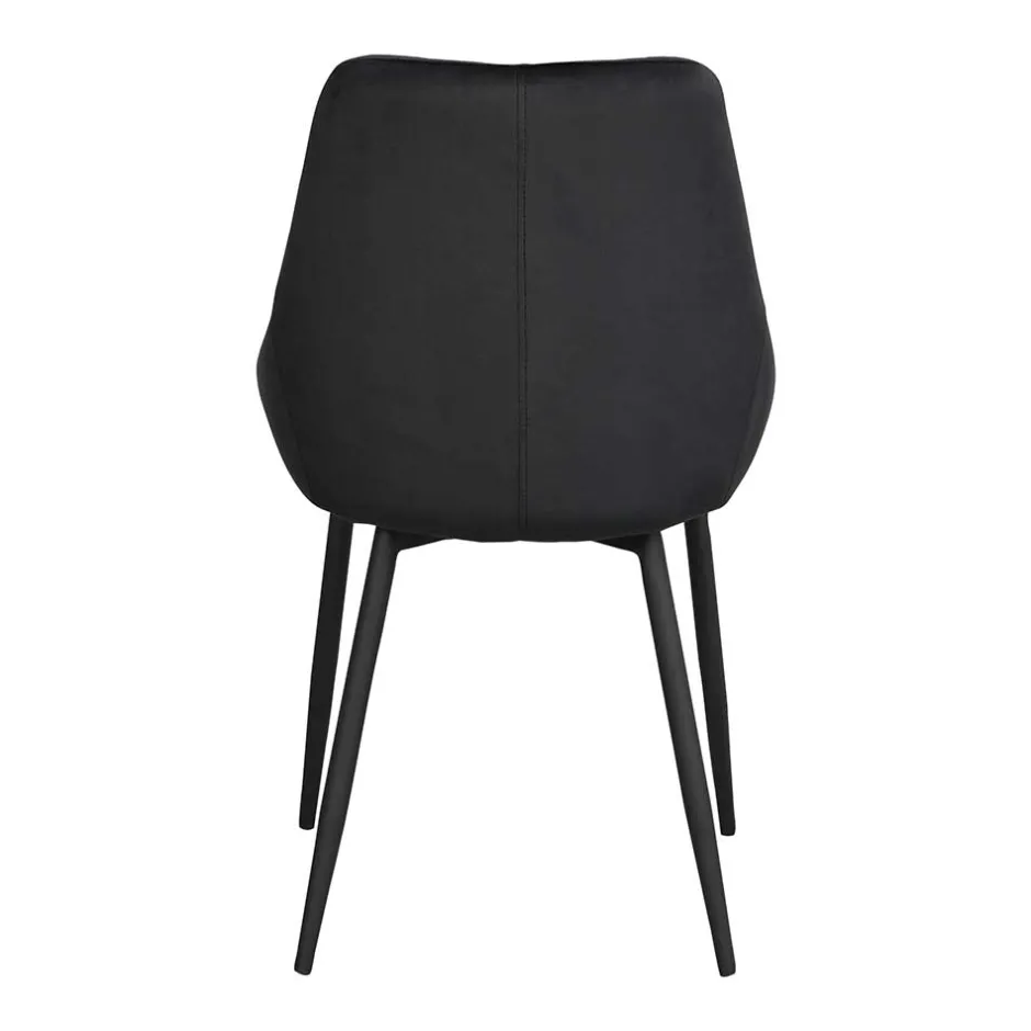 Schwarze Esszimmerstühle aus Samt - Cartoon (2er Set)^Wohnen Clearance