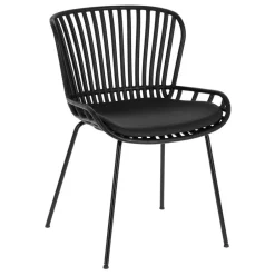 Wohnen Schwarze Esszimmerstühle mit Polster - Pavias (4er Set)