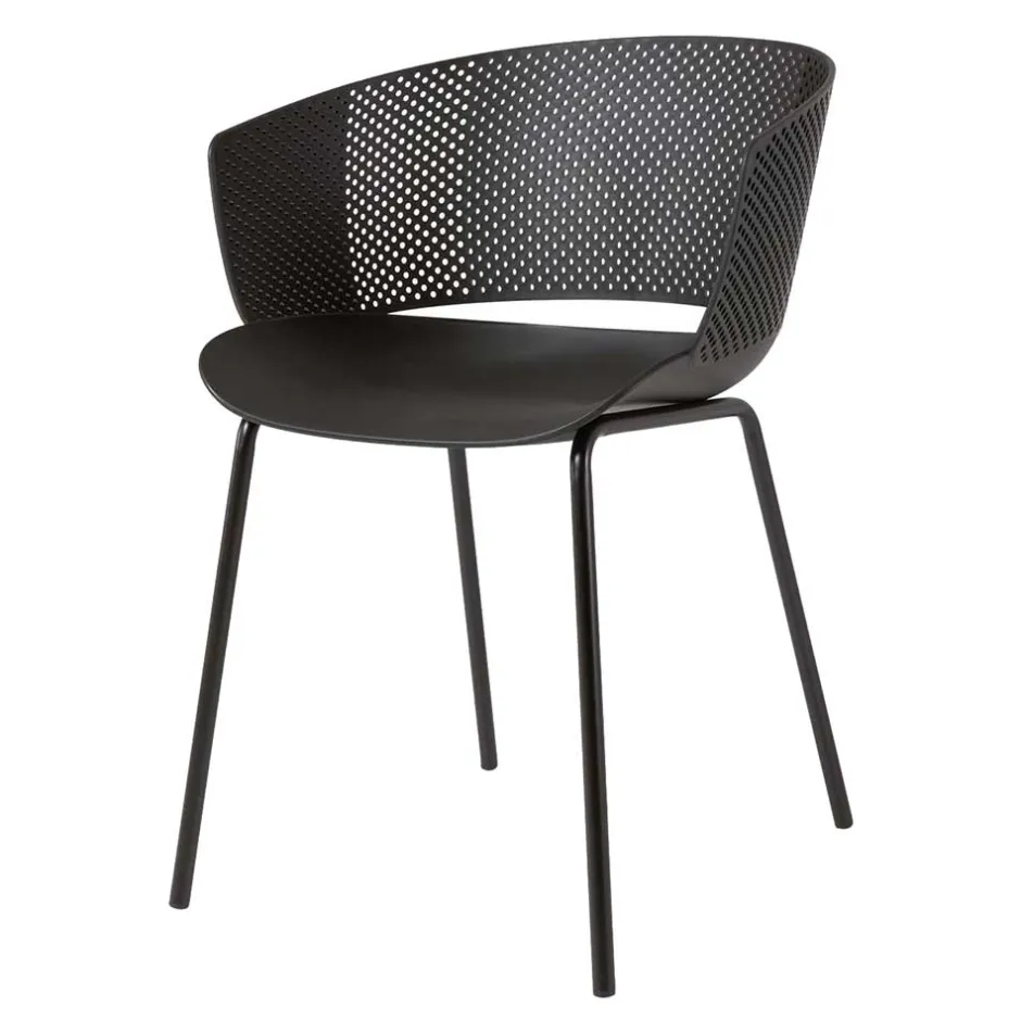 Schwarze Gartenstühle modern - Donzai (4er Set)^Wohnen Discount