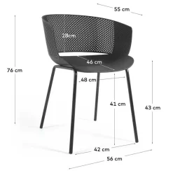 Schwarze Gartenstühle modern - Donzai (4er Set)^Wohnen Discount