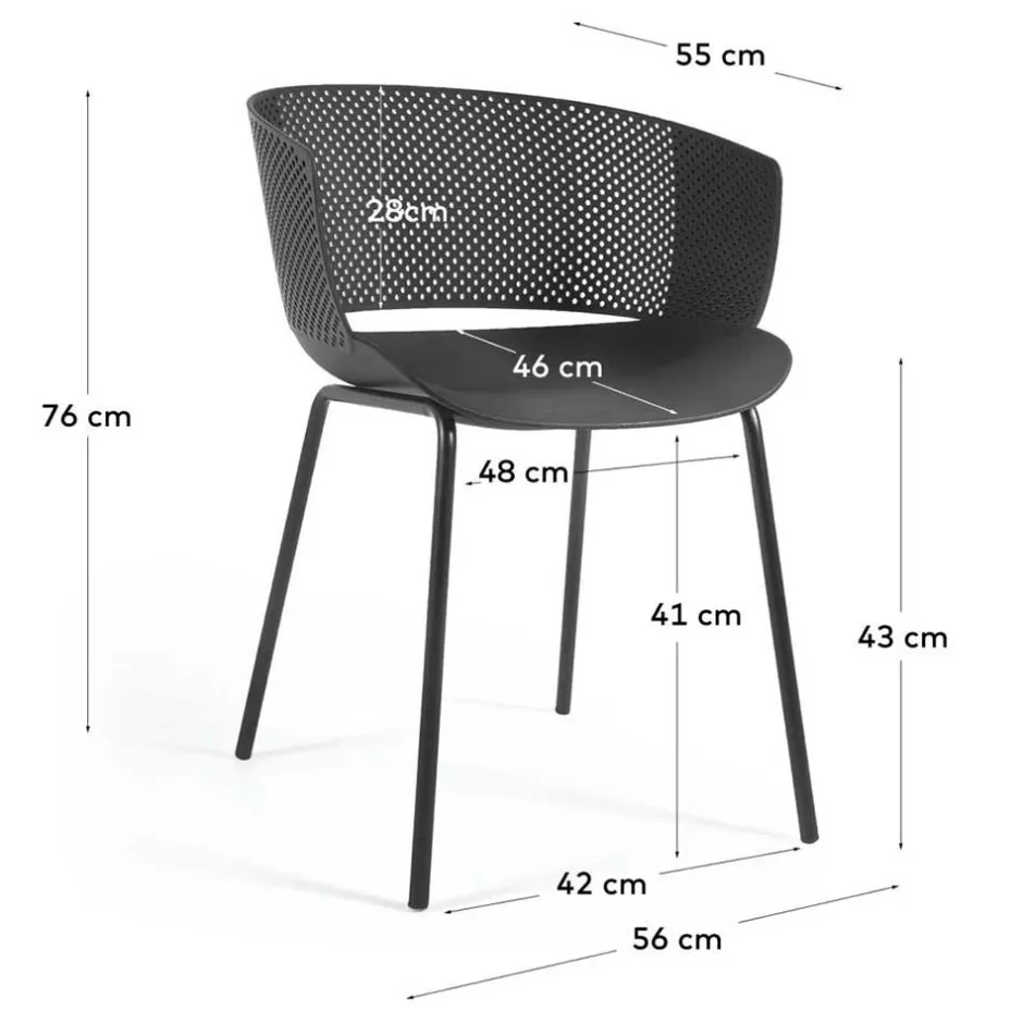 Schwarze Gartenstühle modern - Donzai (4er Set)^Wohnen Discount
