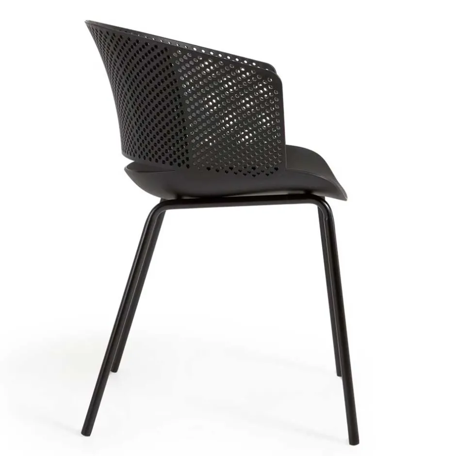 Schwarze Gartenstühle modern - Donzai (4er Set)^Wohnen Discount