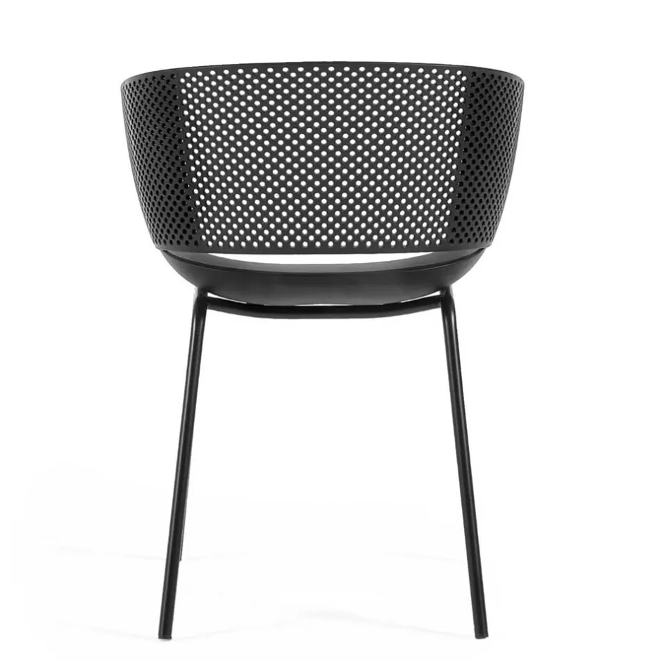 Schwarze Gartenstühle modern - Donzai (4er Set)^Wohnen Discount