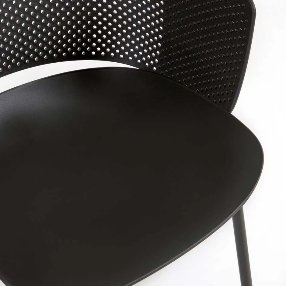 Schwarze Gartenstühle modern - Donzai (4er Set)^Wohnen Discount