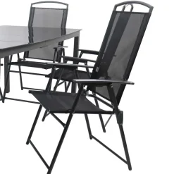 Schwarze Garten-Tischgruppe Set - Leni (siebenteilig)^Wohnen Sale