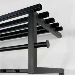 Schwarze Hängegarderobe aus Metall mit Hutboden - Estagel^Wohnen Best